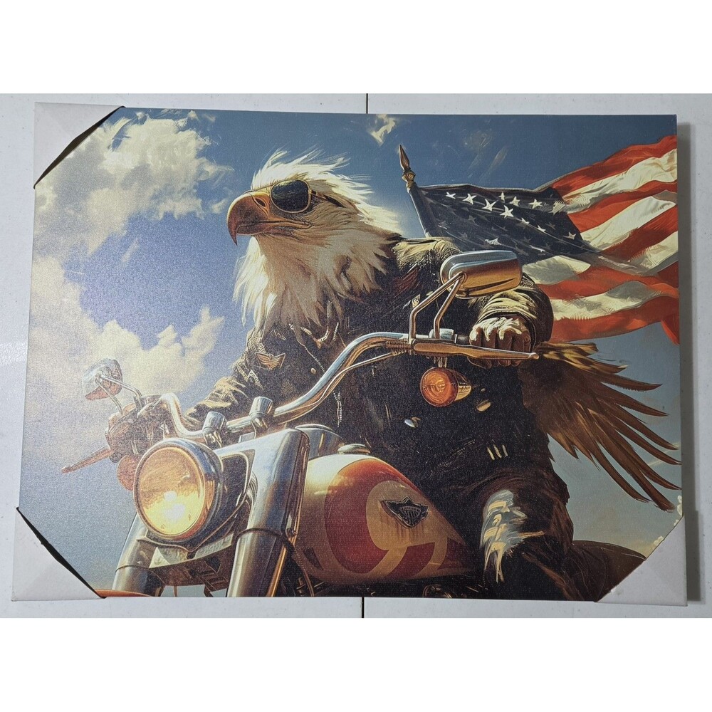 Bald Eagle Biker 5 Canvas Print 24x18 NEW Empire Art Direct